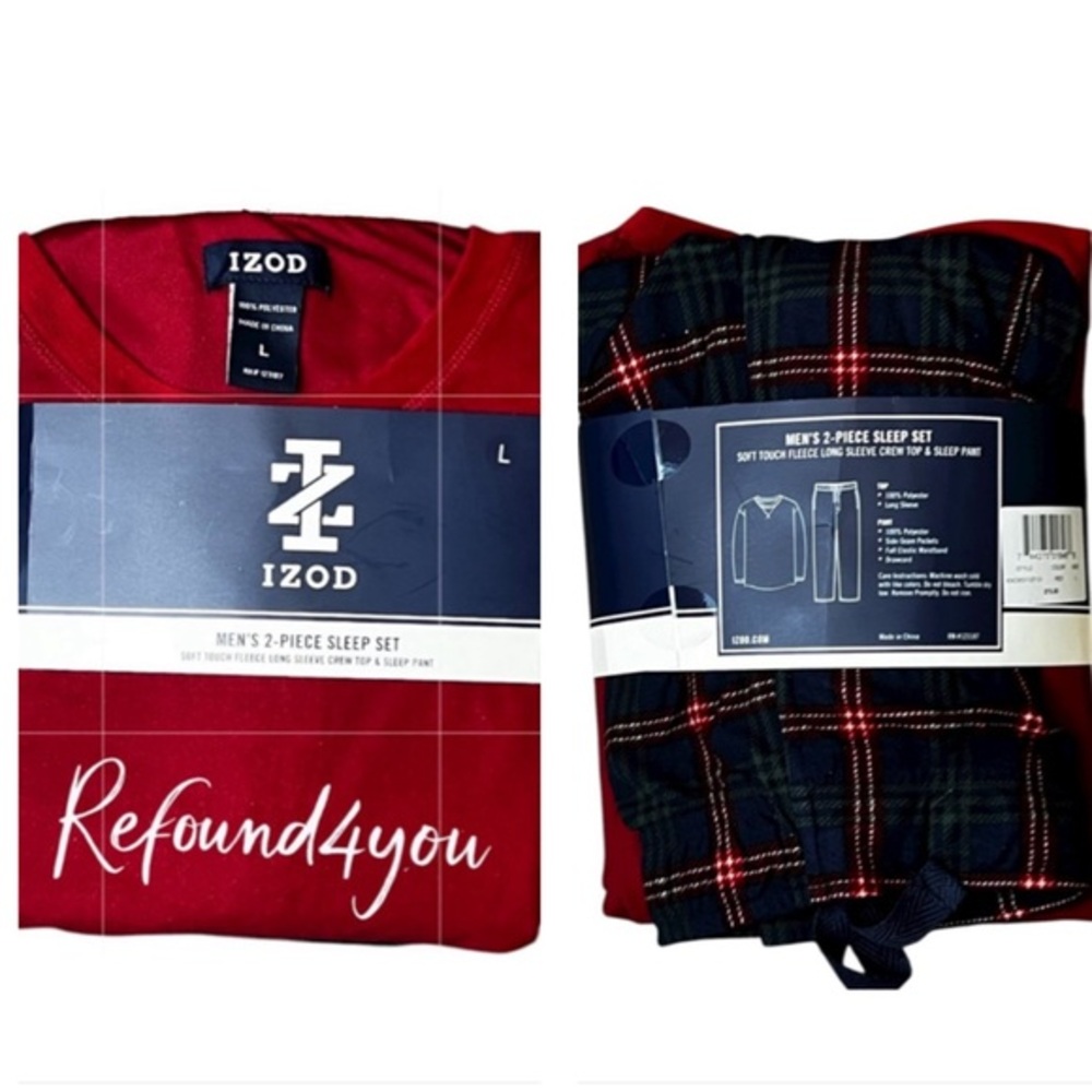 MEN - IZOD - ‘Plaid/navy pajama set’ Men SZ: M,L,XL,XXL. NWT Firm!